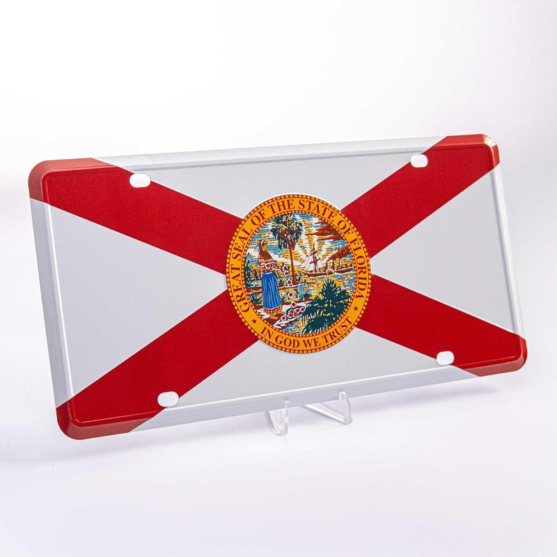 Pickwicks Florida State Flag License Plate – Embossed HD Aluminum – Sunshine State Pride – Decorative Car Tag – 6”x12” Novelty Metal Sign - Image 3